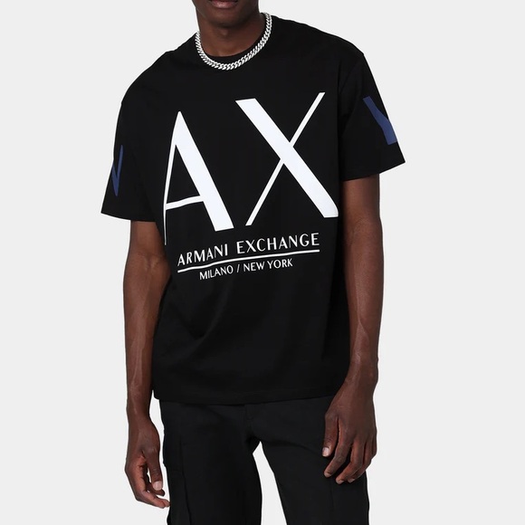 NWT -  ARMANI EXCHANGE Men's Large Logo Tee, Black - Size XL - Picture 15 of 16